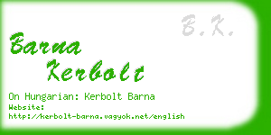 barna kerbolt business card